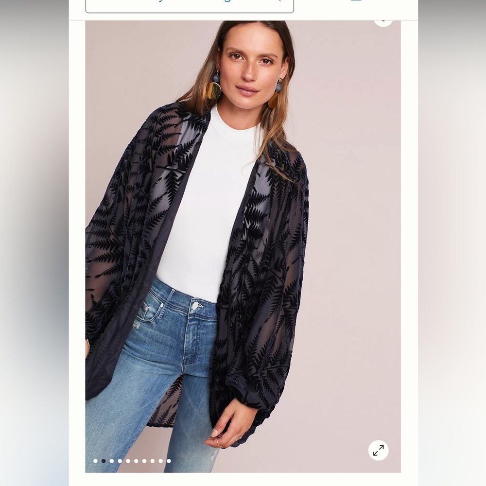 Anthropologie Velvet Cocoon Kimono One Size - Picture 4 of 8